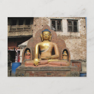 Nepal - Kathmandu - Buddha im Swayambunath-Tempel Postkarte
