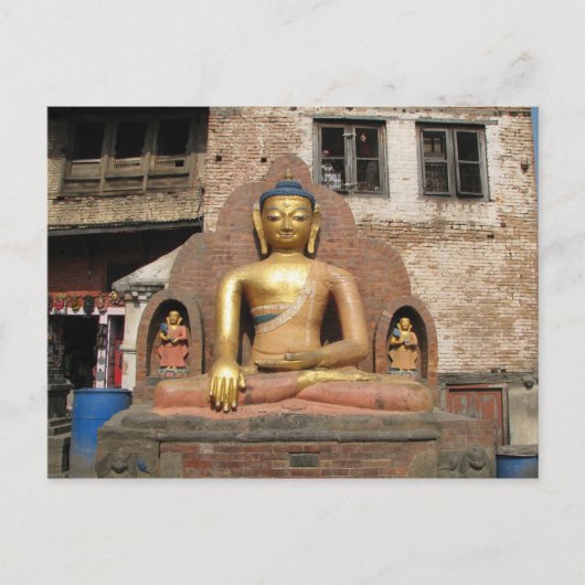 Nepal - Kathmandu - Buddha im Swayambunath-Tempel Postkarte (Vorderseite)