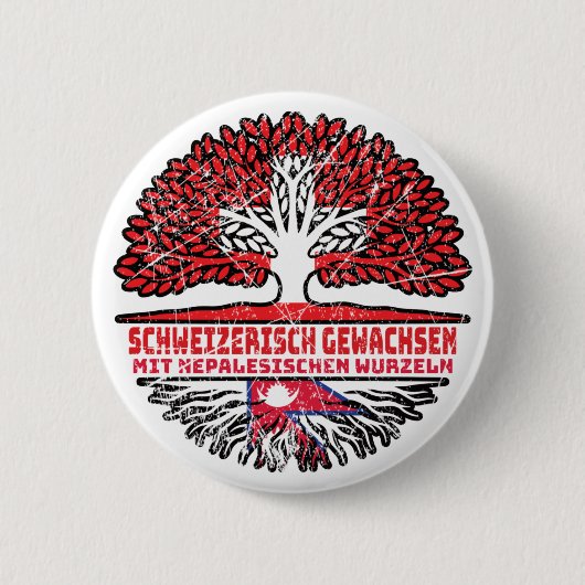 Nepal Nepalesisch Schweizer Schweiz Baum Wurzel Button (Vorderseite)