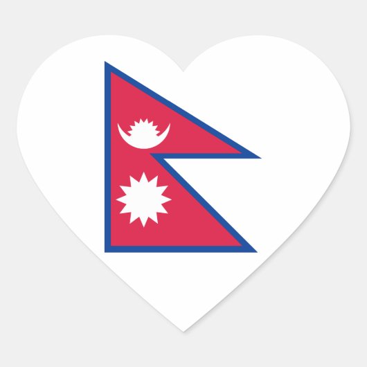 Nepal - nepalesische Flagge Herz-Aufkleber (Vorderseite)