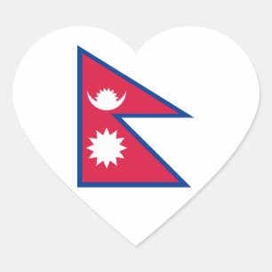 Nepal - nepalesische Flagge Herz-Aufkleber