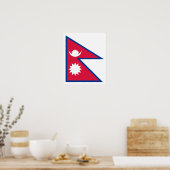 Nepal - nepalesische Flagge Poster (Küche)