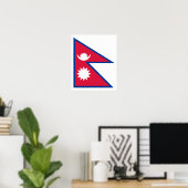 Nepal - nepalesische Flagge Poster (Heimbüro)