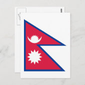 Nepal - nepalesische Flagge Postkarte (Vorne/Hinten)
