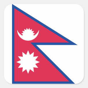 Nepal/Nepalesische Flagge Quadratischer Aufkleber