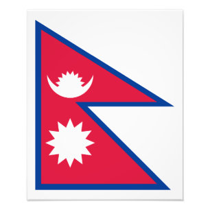 Nepal - Nepali-Flagge Fotodruck