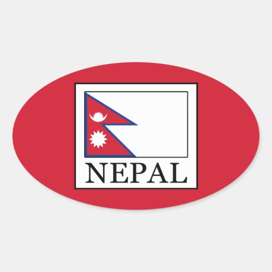 Nepal Ovaler Aufkleber (Vorderseite)