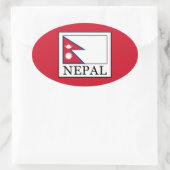 Nepal Ovaler Aufkleber (Tasche)