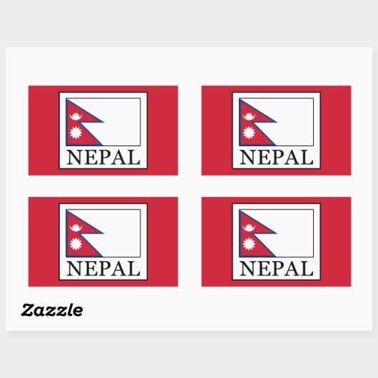 Nepal Rechteckiger Aufkleber (Blatt)