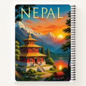 Nepal Reiseplakat Notizblock (Rückseite)