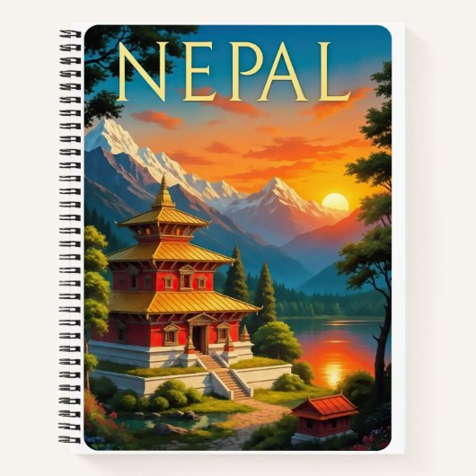 Nepal Reiseplakat Notizblock (Vorderseite)