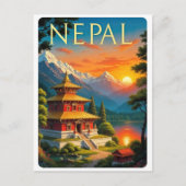 Nepal Reiseplakat Postkarte (Vorderseite)