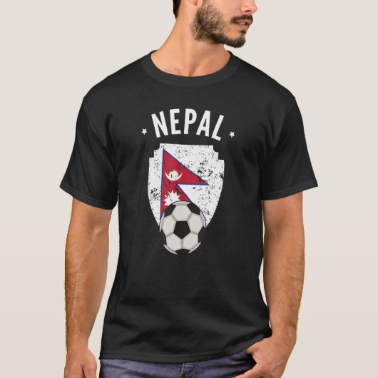Nepal Soccer Nepal Flag Football Nepali Pride Root T-Shirt (Vorderseite)