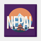 Nepal Temple Mount Everest Magnet (Vorne)