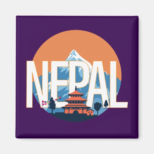 Nepal Temple Mount Everest Magnet (Vorne)