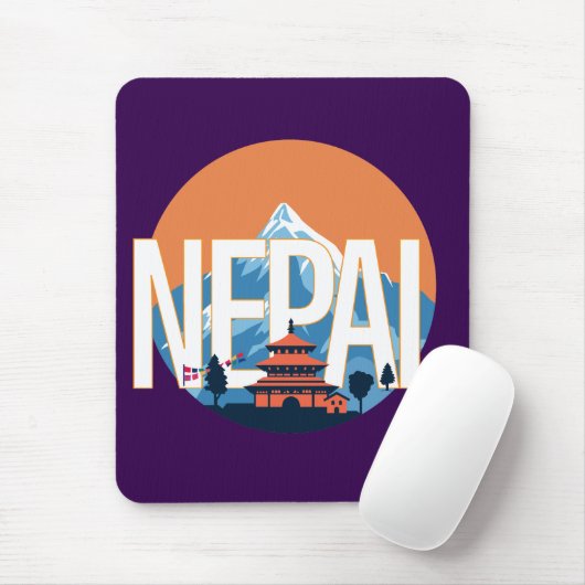Nepal Temple Mount Everest Mousepad (Mit Mouse)