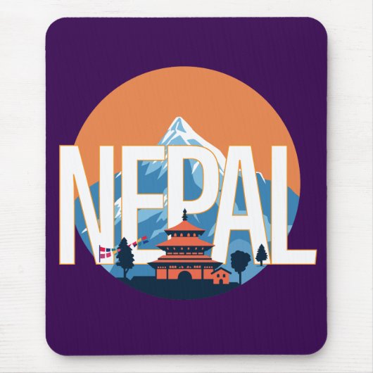 Nepal Temple Mount Everest Mousepad (Vorne)