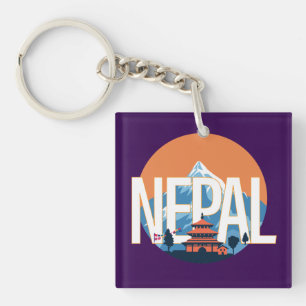 Nepal Temple Mount Everest Schlüsselanhänger