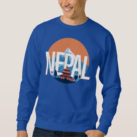Nepal Temple Mount Everest Sweatshirt (Vorderseite)
