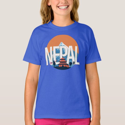 Nepal Temple Mount Everest T-Shirt (Vorderseite)