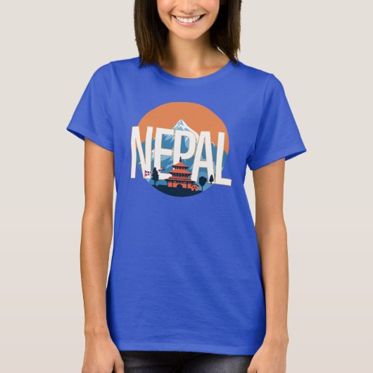 Nepal Temple Mount Everest T-Shirt (Vorderseite)