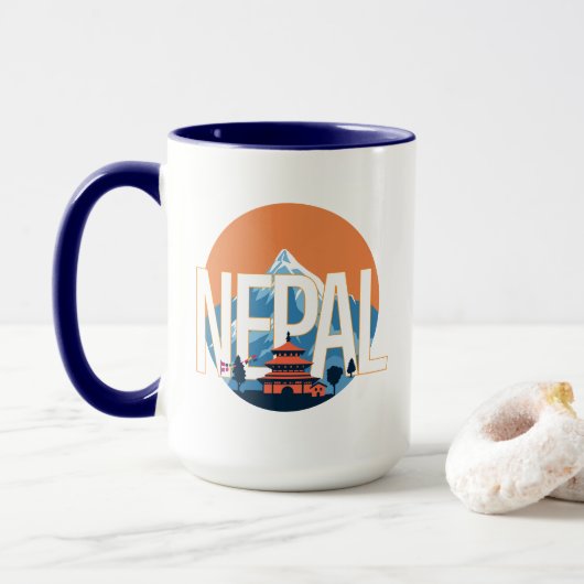 Nepal Temple Mount Everest Tasse (Mit Donut)