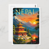 Nepal Travel Poster Postkarte (Vorne/Hinten)