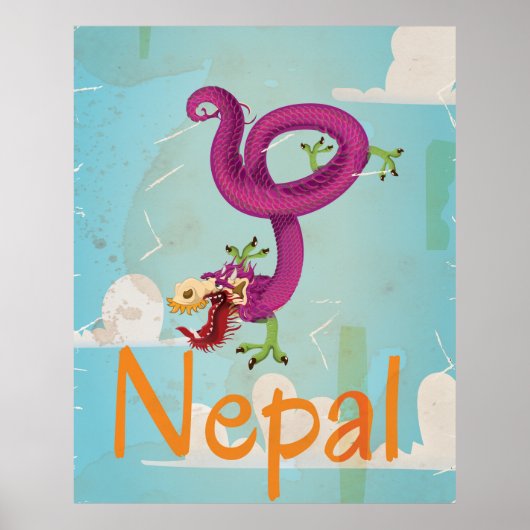 Nepal Vintage Travel Poster (Vorne)