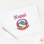 Nepal-Wappen Ovaler Aufkleber (Umschlag)