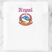 Nepal-Wappen Ovaler Aufkleber (Tasche)