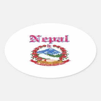 Nepal-Wappen Ovaler Aufkleber