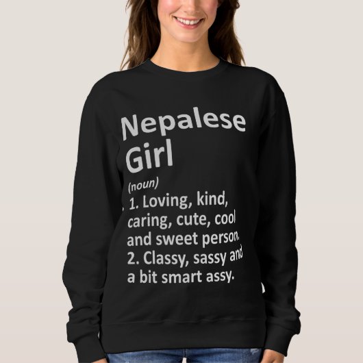 Nepalese Girl Nepal Funny Country Zuhause Roots De Sweatshirt (Vorderseite)