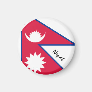 nepalesische Flagge & Asien - Reise-/Sportfans Magnet