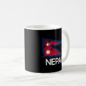 Nepalesische Flagge in Nepal Kaffeetasse (VorderseiteRechts)