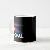 Nepalesische Flagge in Nepal Kaffeetasse (Vorderseite Links)