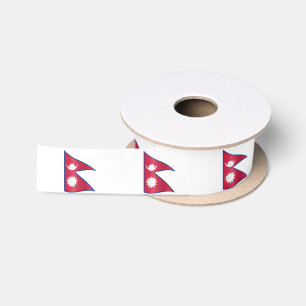 Nepalesische Flagge & Nepal Reise, Urlaub/Sport Satinband
