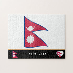 Nepalesische Flagge & Nepalesisches Land / Nepal Puzzle