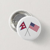 Nepali-Amerikaner Button (Vorne & Hinten)