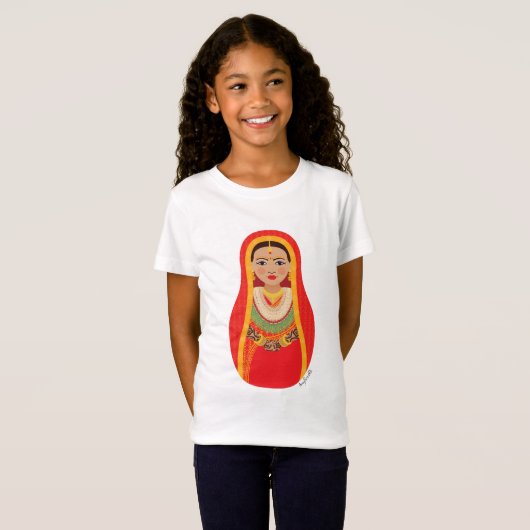 Nepali Bride Matryoshka Girls' T-Shirt (Vorne ganz)