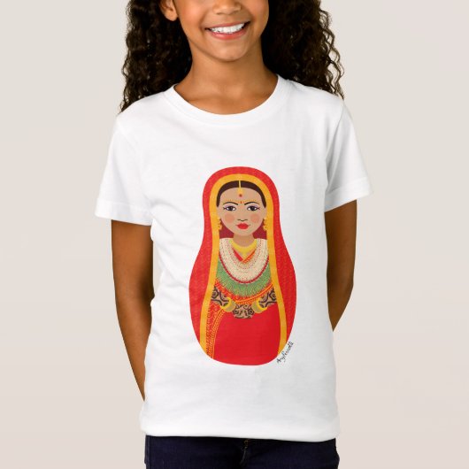 Nepali Bride Matryoshka Girls' T-Shirt (Vorderseite)