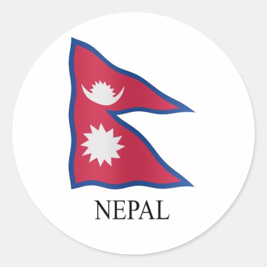Nepali flag runder aufkleber (Vorderseite)