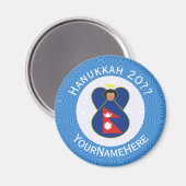Nepali-Flagge Hanukkah Angel Personalisiert Magnet (Vorderseite/Rückseite)