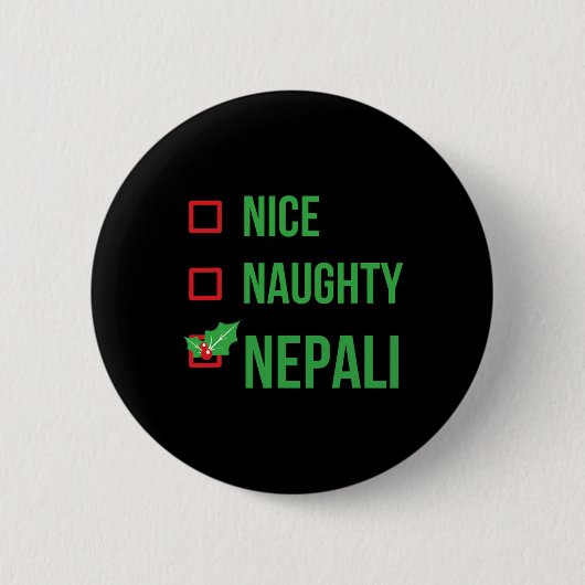 Nepali Funny Nepal Pajama Weihnachtsgeschenk Button (Vorderseite)