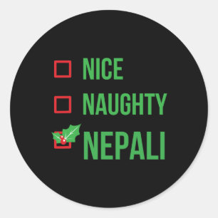 Nepali Funny Nepal Pajama Weihnachtsgeschenk Runder Aufkleber