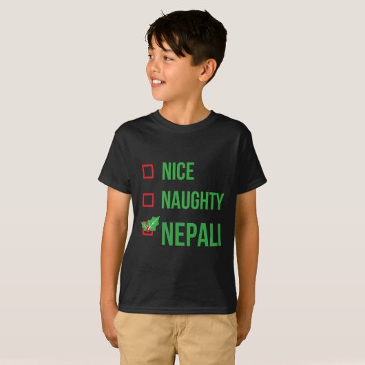 Nepali Funny Nepal Pajama Weihnachtsgeschenk T-Shirt (Vorne ganz)