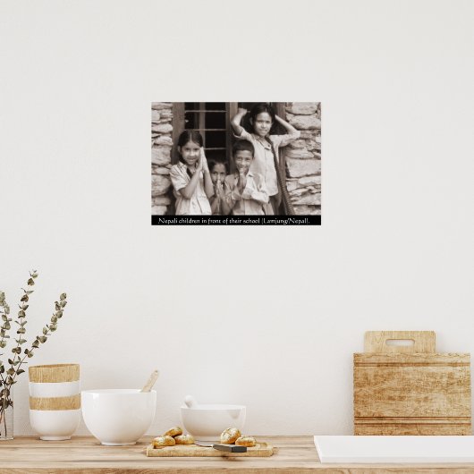 Nepalische Kinder vor ihrer Schule Poster (Küche)