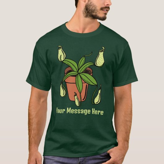 Nepenthes Pitcher Pflanze Illustration Custom T-Shirt (Vorderseite)