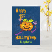 Nephew 1. Halloween Happy Pumpkin Karte (Gelbe Blume)