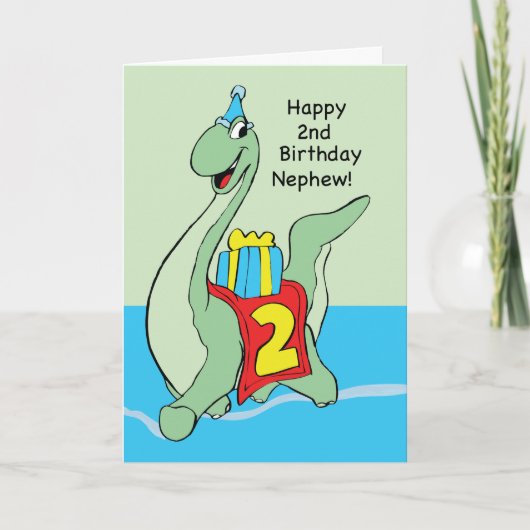 Nephew, 2. Geburtstag Dinosaurier Karte (Vorderseite)