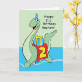 Nephew, 2. Geburtstag Dinosaurier Karte (Gelbe Blume)